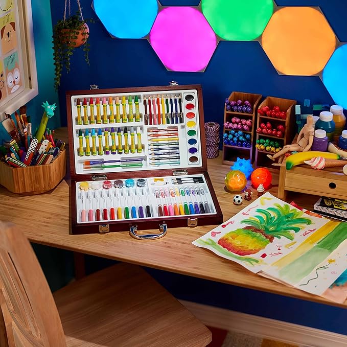 Crayola Wooden Art Set, 80+ Pcs, Arts and Crafts for Kids 8+, Artists Gifts