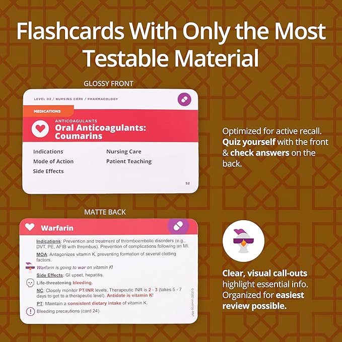 Ultimate Nursing School Survival Kit – Over 1900 Flash Cards for 11 Core Nursing School Subjects – Includes Dosage Calculations Workbook – Only Essential 2026 NCLEX ATI HESI Tested Info