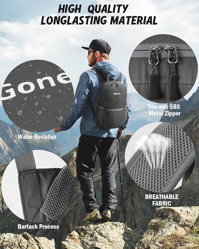 Gonex Ultra Lightweight Packable Backpack Daypack Handy Foldable Camping Outdoor Travel Cycling Backpacking