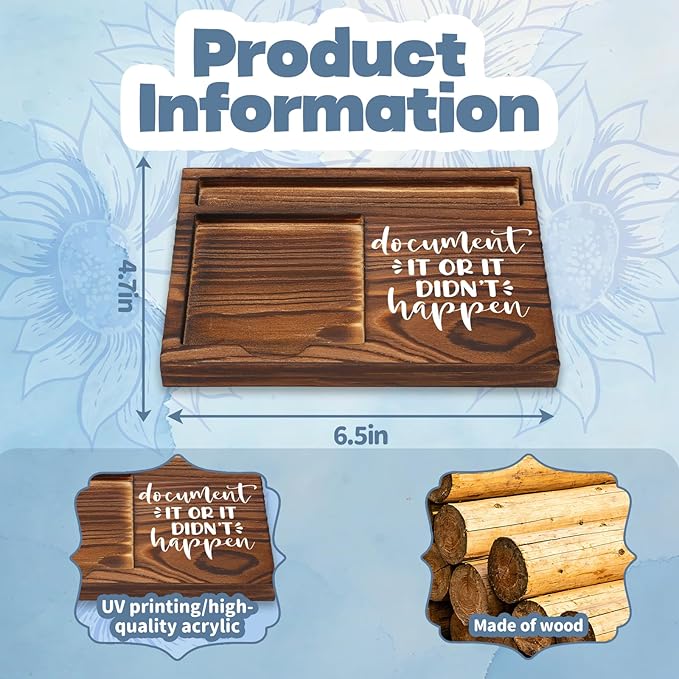 FOUGSTA Funny Office Gifts for Nurse, Gag Office Gifts for Nurse, Fun Decor Present for Coworker, Wooden Notepad Pen Holder With Gag Quotes,16.5 x 12 x 1.5 cm,XXN13