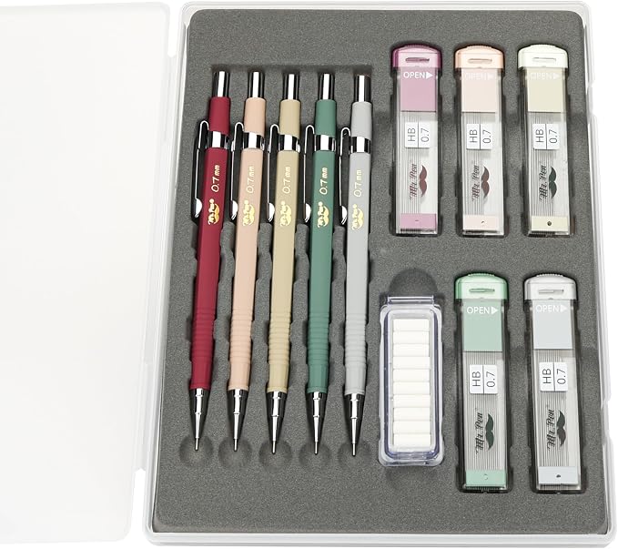 Mr. Pen- Mechanical Pencil Set with Lead and Eraser Refills, 5 Pack | 0.7mm, Sketching Pencils, Drafting Pencil, Drawing Mechanical Pencils