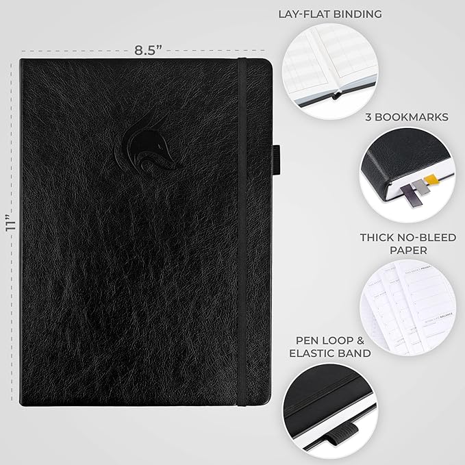 Clever Fox Planner PRO Schedule Dated (Jan 2026–Jan 2027) – Weekly & Monthly Life Planner with Time Slots, Appointment Book and Daily Organizer to Increase Productivity, A4 Hardcover – Black