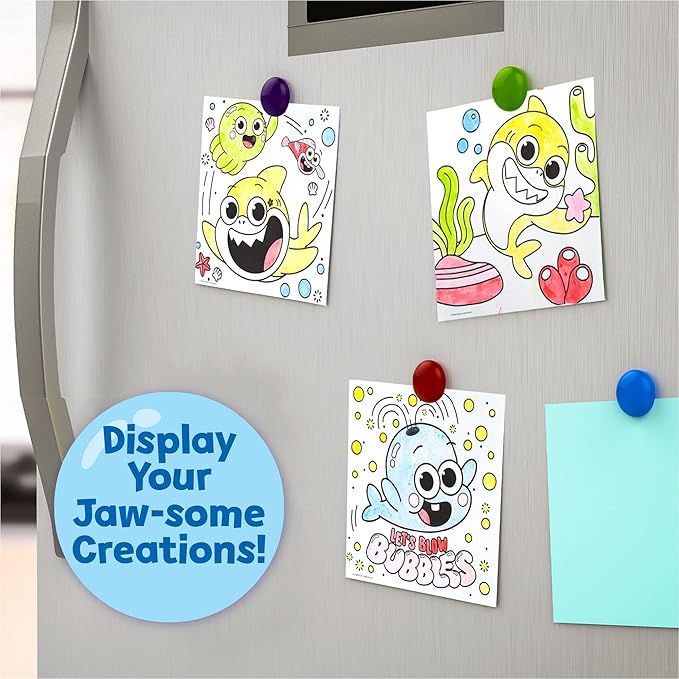 Horizon Baby Shark Watercolor Art Pad - Coloring Book & Painting Set - Shark Watercolor Painting Kit - Great Art Set for 3 Year Olds