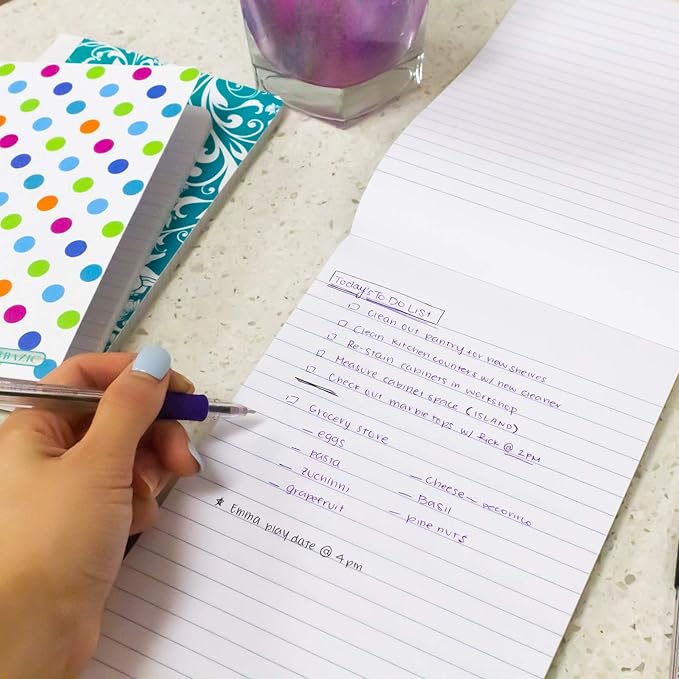 BAZIC Products Writing Pad 100 Sheets 6" X 9", Lined Ruled Memo Writing Notebook, Easy Tear Note Paper for Office School Home, 3-Pack