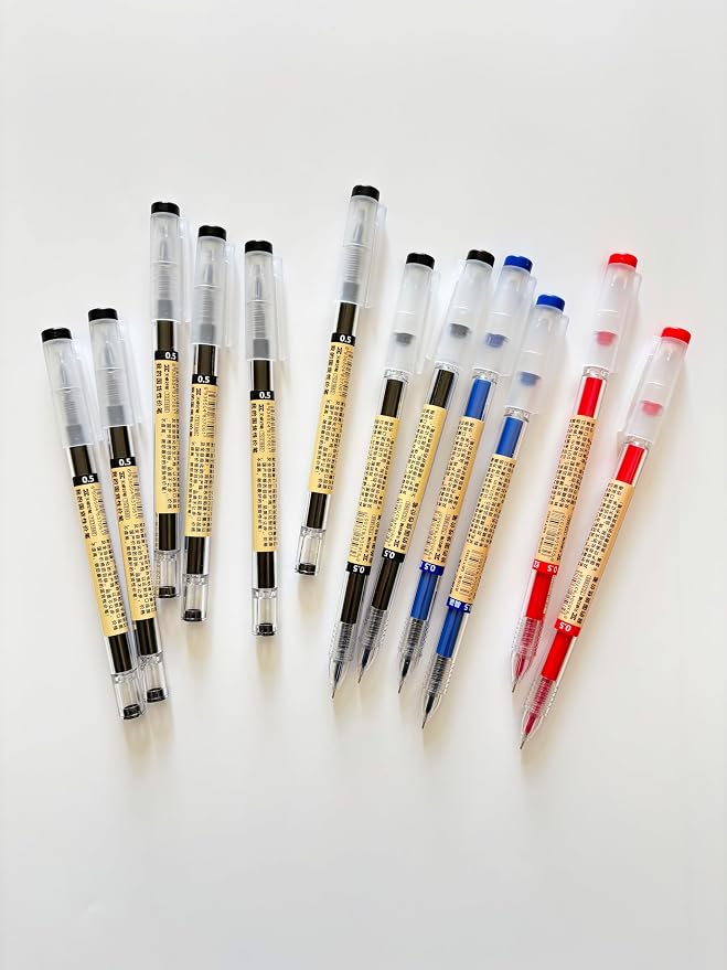 12 Pcs 0.5mm 3Color Gel Ink Pen Japanese Stationery Extra Fine Chinese Ballpoint Pen for Office School Korean Stationery Supply