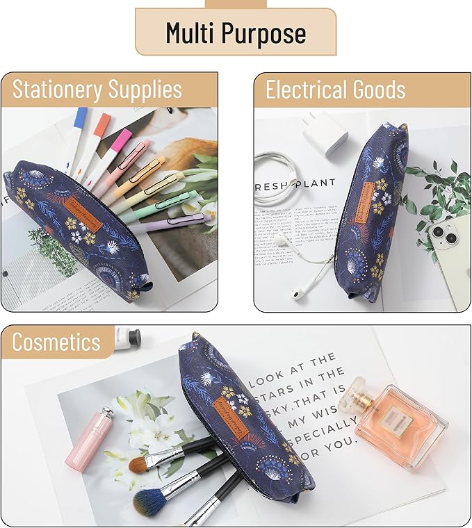 Mr. Pen- Cute Pencil Case Pouch, Multipurpose Canvas Bible Pencil Pouch, Smooth Zipper, Premium Material, Neat Stitches, Ideal for Stationery, Cosmetics, Electronics, School, Office, Travel