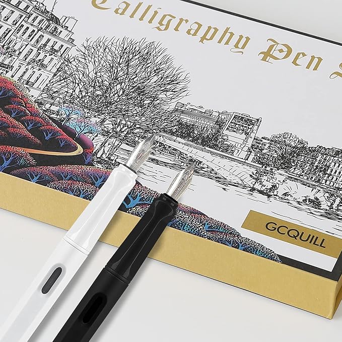 Calligraphy Fountain Pen Set- 7 with Different Nibs and 40 Ink Cartridges for Beginners- MU-09