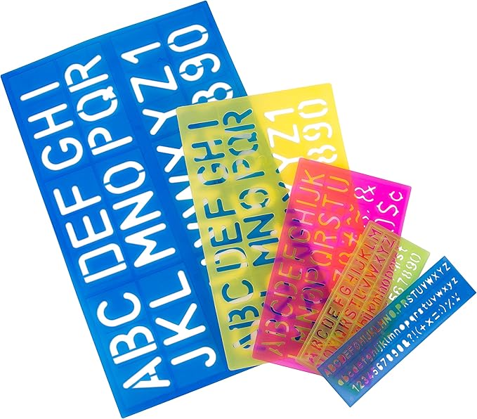Mr. Pen Letters and Numbers Alphabet Templates, Letter Stencils, Pack of 5