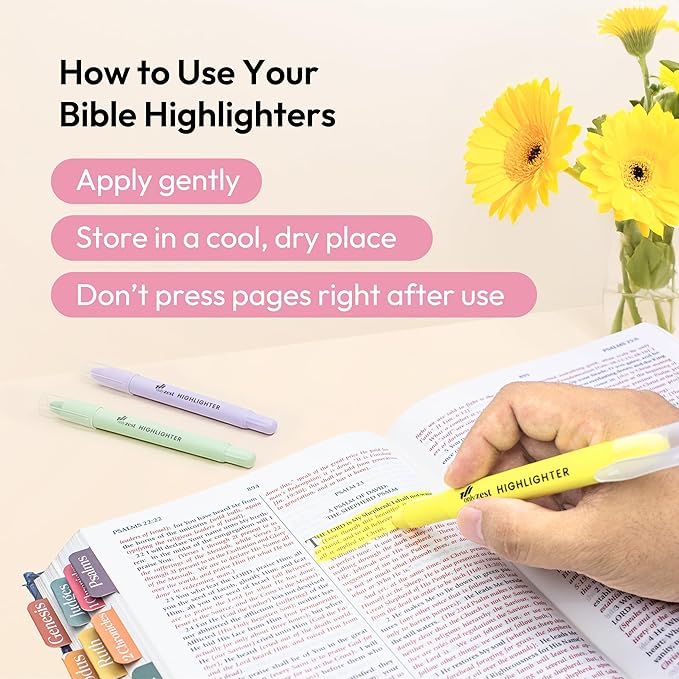 10 Pack Bible Safe Highlighters - Pastel Color, Wax Highlighters No Bleed, Scripture Markers for Journaling, Study Accessories and School Supplies