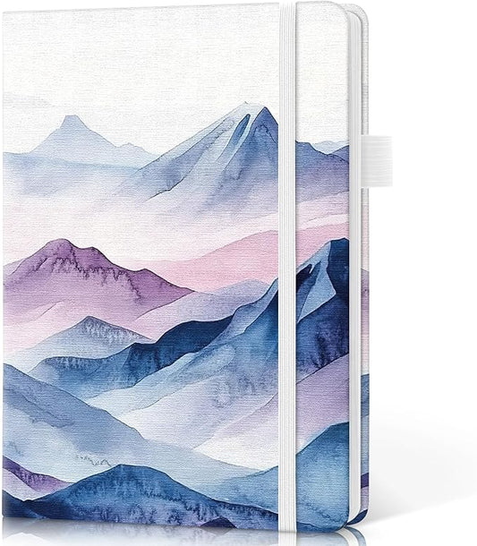 Taja Pretty Dotted Journal for Women, Aesthetic Cute Hardcover Leather Journal for Writing, A5 Journaling Notebook for Work & Sketch, Perfect for Office School Home, 160 Pages, Distant Peak