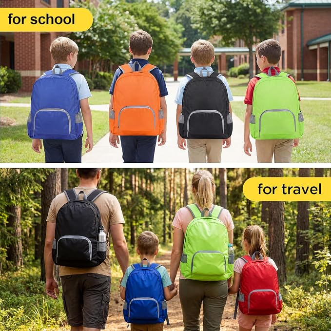 36 Pcs Back to School Backpacks in Bulk Classic Colorful Foldable Backpacks Oxford Cloth Multi-Use Book Bags for Outdoor Travel Student School Supply 7 Colors