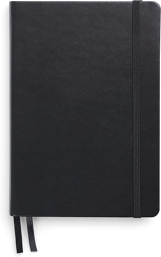 TRU RED Medium Flexible Cover Dotted Journal, Black, Softcover