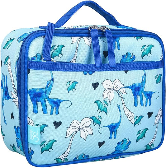 Wildkin JumpOff Jo Insulated Lunch Box – Keeps Food Hot or Cold, BPA-Free with Mesh Pockets & Easy-Clean Lining – Ideal for School, Travel & Daycare - Blue Dino