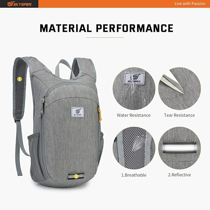SKYSPER Small Daypack 10L/15L/20L Hiking Backpack Packable Lightweight Travel Day Pack for Women Men