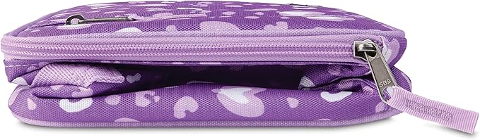 PackIt Freezable Classic Lunch Box, Leopard Hearts Purple, Built with EcoFreeze Technology, Collapsible, Reusable, Zip Closure With Front Pocket and Buckle Handle, Designed for Fresh Lunch On the Go