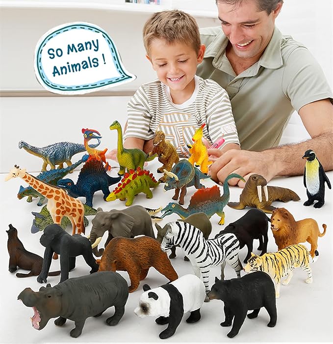 Small Dinosaur Figurines Learning & Education Toys, Plastic Realistic Dinosaur Animal Figures Games Toys, Preschool Learning Activities Matching Game Science Toys (Dinosaur)