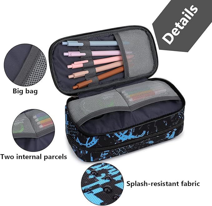 Mountain guest Pencil Cases for kids, Large Capacity Pencil Pouch, Office College School Marker Organizer Case pen for Men Women Adult Teens