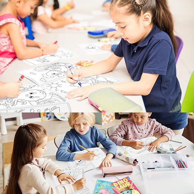 Kalysky 24 Pack Mini Coloring Books for Kids Ages 4-8 (7 * 5.1in), Party Favors Bulk Coloring Books for Toddlers 1-3, 288 Different Illustrations, Birthday Goodie Bags Stuffers for Boys Girls