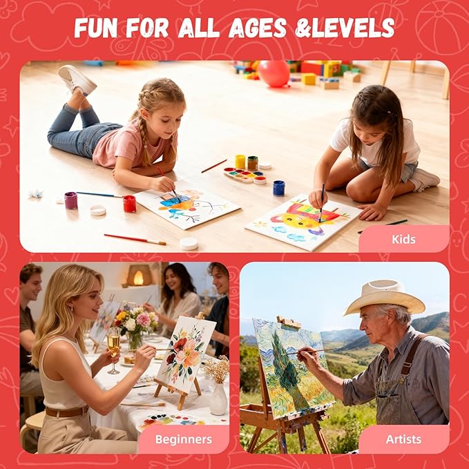 Simetufy 5x7inch 30 Pack Small Canvas Panels for Painting Mini Canvas Boards Primed Acid Free for Watercolor,Acrylic Paint