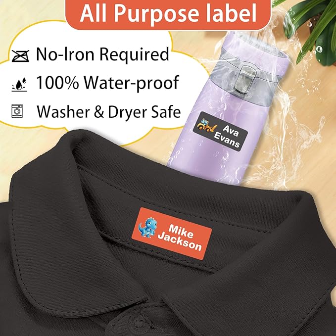 304 Personalized Daycare Labels with Name,Custom Waterproof Name Stickers,No Iron Sticker for Clothing Tags,Water Bottles,School Supplies,Personalized Name Stickers Labels for Clothes,Lunch Box