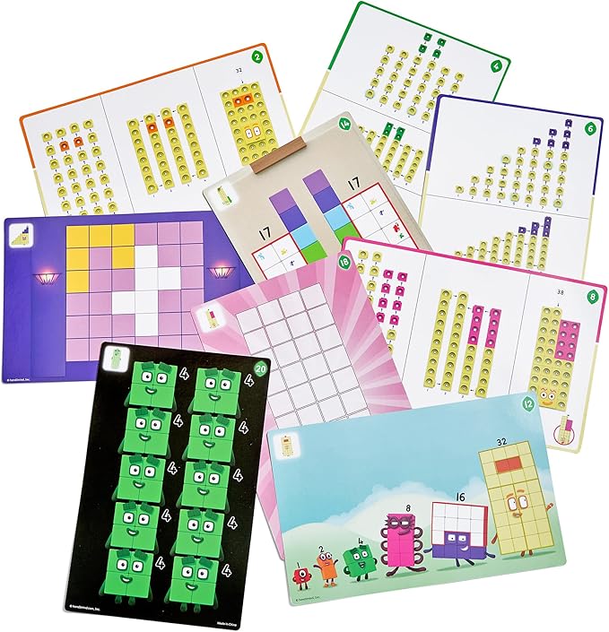 hand2mind Numberblocks 31-40 MathLink Cubes Activity Set - Learn Numbers & Early Math Skills, Preschool and Kindergarten Learning Activities, Educational Toys for Kids, Counting Math Manipulatives