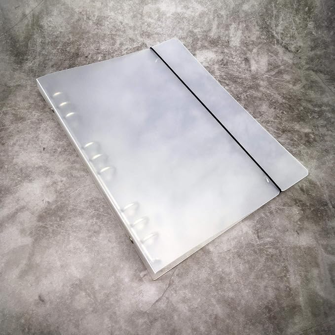Zelten B5 Ring Binder Cover 9 Hole Punched, PVC Waterproof Planner Cover, 11"x8.4"(28x21.5cm) with Closure Band, Holds 200 Sheets, Durable Shell for Journal Organizer