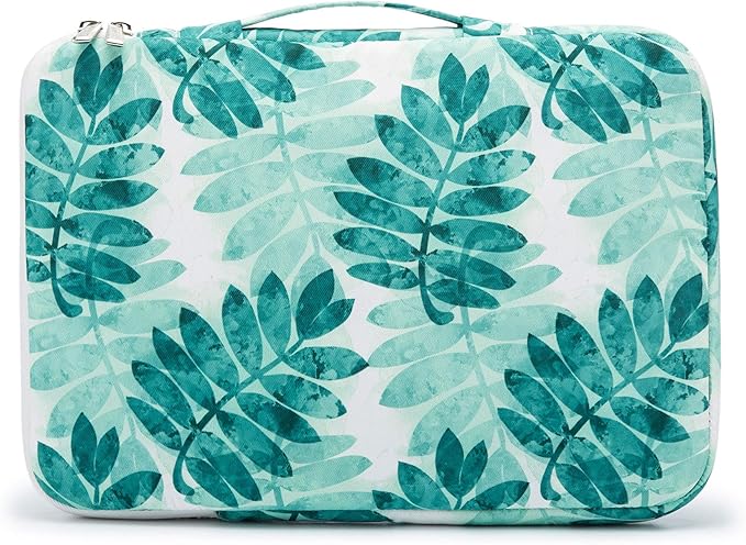Kinmac 360° Heavy Duty Protective Laptop Sleeve Case Bag Cover with Handle for MacBook Air 13 inch,iPad Pro 13 inch and 13.3 inch HP,Dell,Lenovo,Asus,Acer Laptop (Olive Leafs)