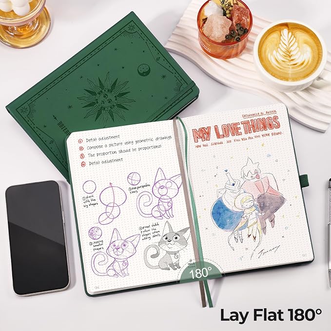 EMSHOI Dotted Journal Notebook, 320 Pages, A5 Size (5.7'' x 8.3'')
