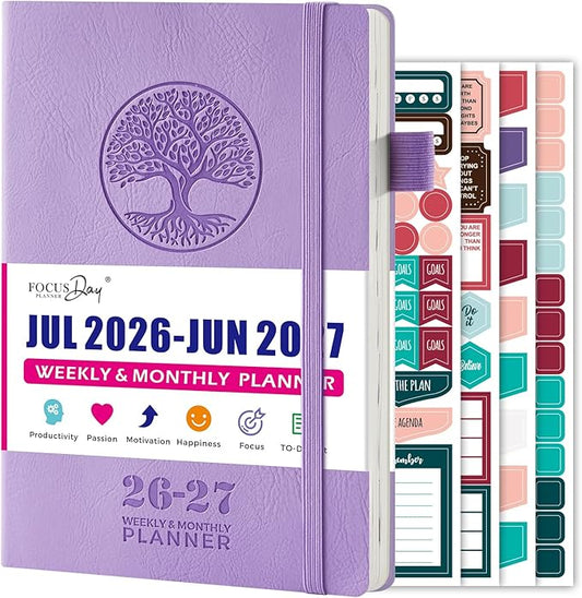 2026-2027 Weekly and Monthly Academic Planner Calendar, July 2026 - June 2027, 5.8" x 8.3", Soft Cover Daily Agenda Planner with Inner Pocket, 100GSM Paper, Office Desk Accessories and School Supplies