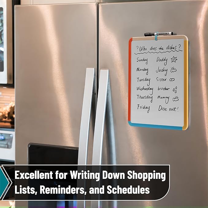Mr. Pen- Dry Erase Board, 14” x 11” with a Black Dry Erase Marker, Colorful Frame, Small White Board, White Board for Kids