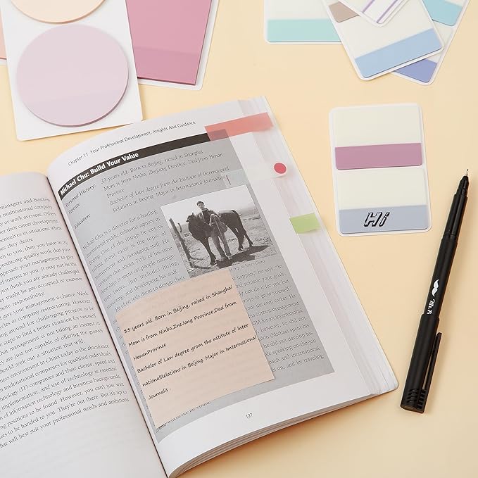 Mr. Pen- Transparent Sticky Notes Set, 1000 Sheets, Transparent Sticky Notes Tabs with Marker Pen for Bible Study, Office, School, Planning, Journaling & Organization