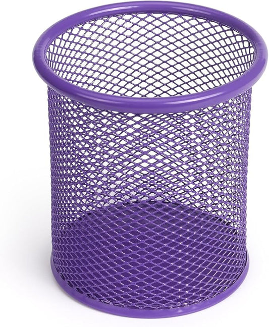 Tamaki Pen Holder Cup for Desk, Wire Mesh Pencil Cup Holder, Purple | Pen Cup for Desk Office Pen Organizer