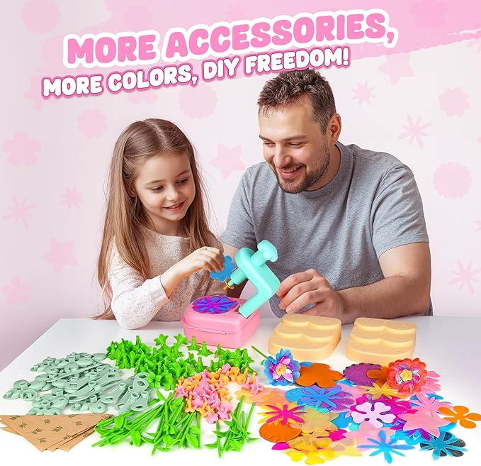 beefunni Flower Bouquet Craft Kits, DIY Crafts for Kids Ages 4-6-8, Upgrade Wreaths & Colorful Flowers Toys for 4 5 6 7 8+ Year Old Girl Birthday Gifts Ideas Educational Activities for Toddler