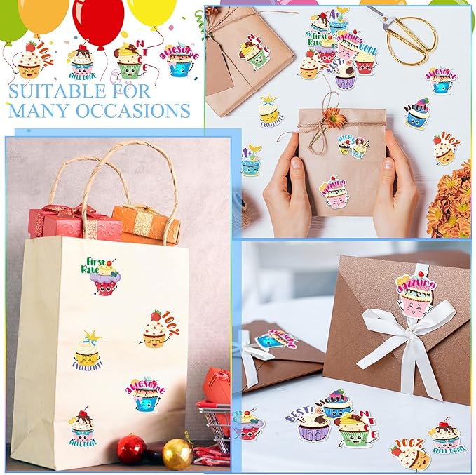Jetec 300 Pcs Scratch and Sniff Sticker for Kids Smelly Scented Motivational Reward Stickers Teacher Incentive Positive Decal for Student Classroom Chart School Supplies(Dessert)