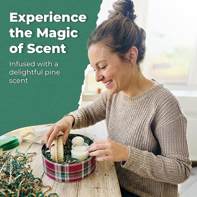 MagicWater Scented Crinkle Cut Paper - 2 oz - Pine - Perfect for Shredded Paper Filler, Basket Filler, Gift Boxes, Bridesmaid Gifts, Christmas Stuffers & More – For All Occasions