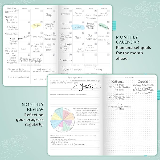 Legend Planner – Undated Weekly & Monthly Life Planner to Hit Your Goals & Live Happier, Organizer Notebook & Productivity Journal, A5 (Aquamarine)