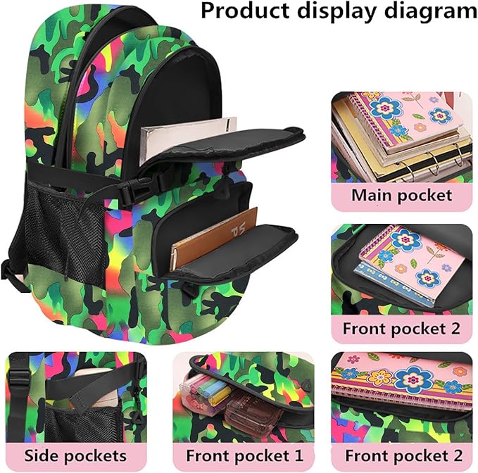 Casual Lightweight Backpacks for Boys & Girls, School Bookbags, 15 "Laptop Backpack, Travel Bag (212-mclv)