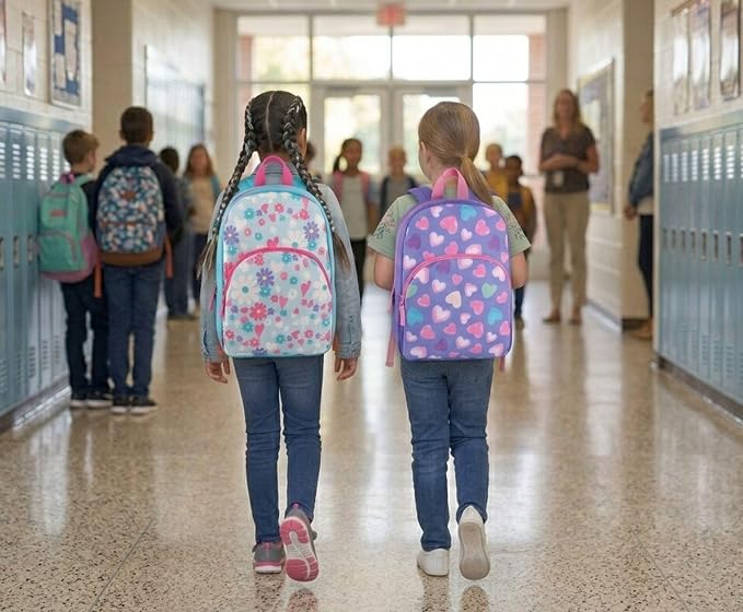 Trail maker 15 Inch Kids Backpacks for Boys & Girls | Preschool, Kindergarten, Elementary School Backpacks with Adjustable, Padded Straps (Dancing Daisies)
