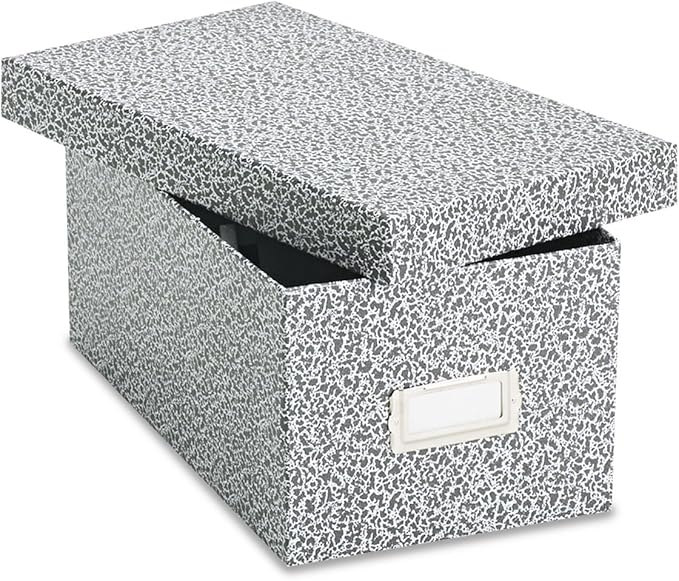 Oxford 40589 Reinforced Board Card File, Lift-Off Cover, Holds 1,200 4 x 6 Cards, Black/White