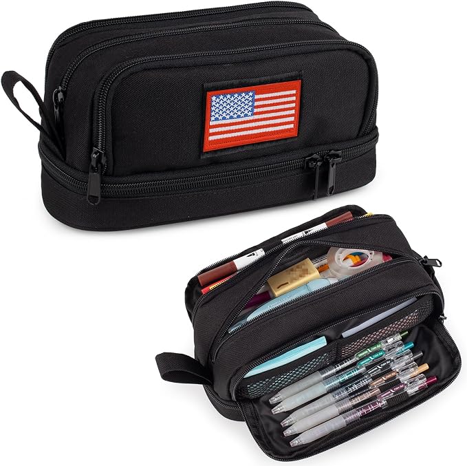Tactical 4 Compartments Pencil Case for Boy, Large Pen Pouch Bag for School | Tactical Large Capacity Pen Box, 900D Farbic Tool Bag for School College Office Marker Organizer for Boy Kid Men Adult Teen