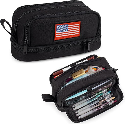 Tactical 4 Compartments Pencil Case for Boy, Large Pen Pouch Bag for School | Tactical Large Capacity Pen Box, 900D Farbic Tool Bag for School College Office Marker Organizer for Boy Kid Men Adult Teen