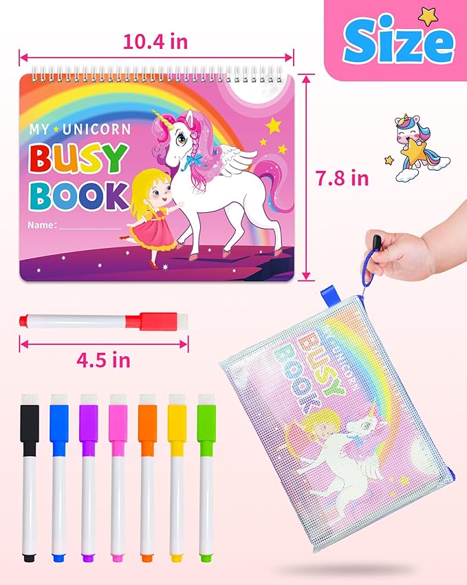 Benresive Busy Book for Toddlers 3-5, Montessori Preschool Learning Activities Book, Educational Sensory Travel Toys for Kids, Birthday Gifts for Boys Girls Ages 3+