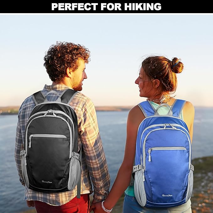 Seektop Lightweight Packable Hiking Backpack Water Resistant Expandable 20L-28L for Women Men, RFID Day Pack for Travel