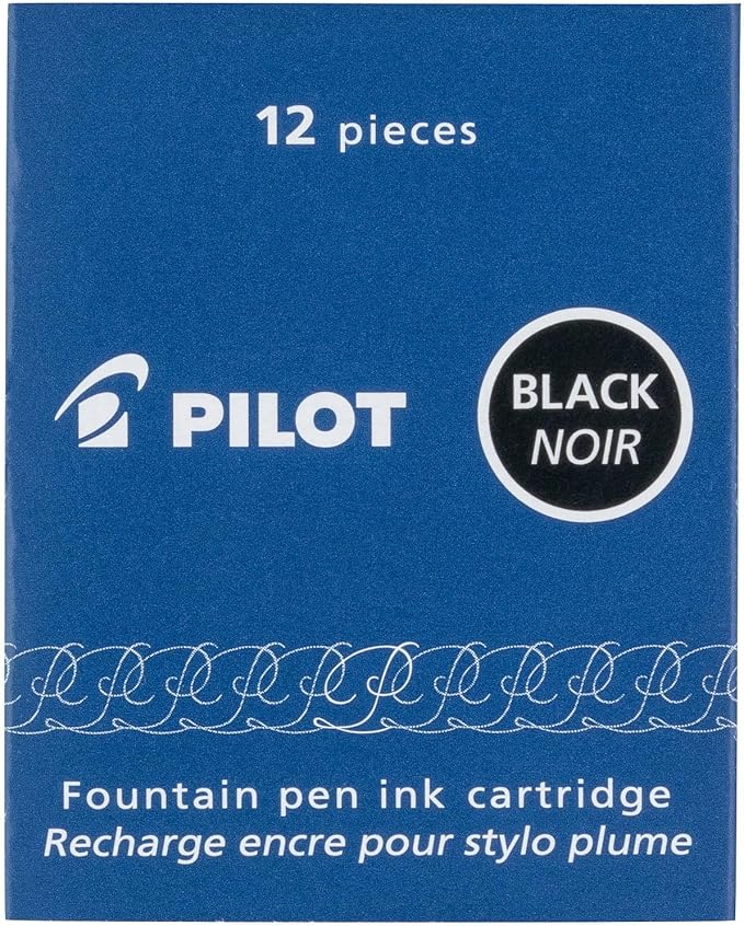 PILOT Namiki IC100 Fountain Pen Ink Cartridges, Black, 12-Pack (69100)