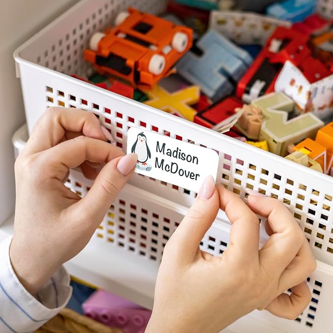 Personalized Waterproof Name Labels for Kids | Optional Packs 50, 150, 230 Labels | Custom Name Stickers for Kids' Clothing Tag, Water Bottle, Lunch Box, Customize Kid Name Label for Daycare Polar