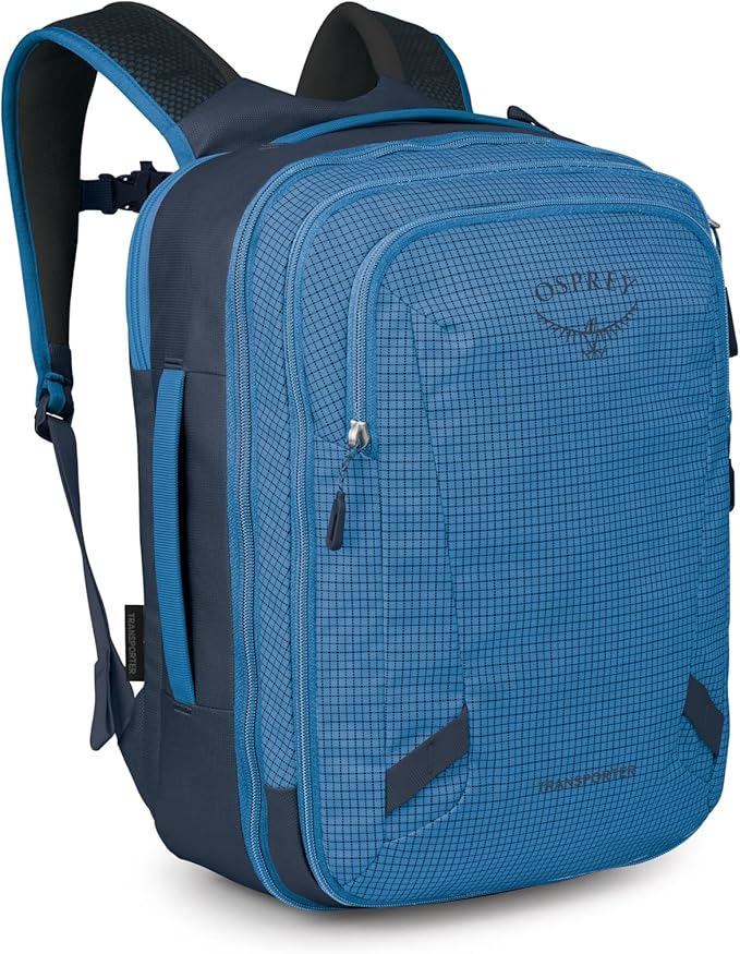 Osprey Transporter 26+6 Travel Pack - Expandable Personal Item Backpack with Laptop Sleeve - Lightweight Daypack, Blue Flame
