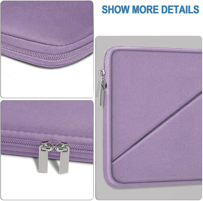 Laptop Case 15.6 inch, Traveling Carrying Computer Bag with Zippered Pocket, Shockproof Protective Laptop Sleeve Compatible for Apple Notebook, HP, Dell, Acer, Asus, Lenovo, Light Purple