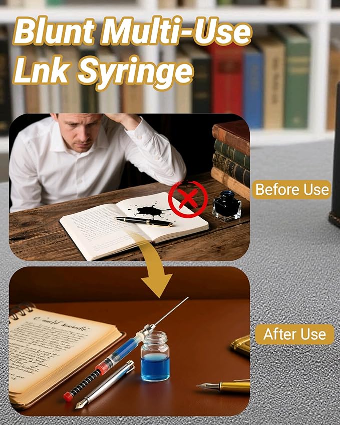 5-Pack Fountain Pen Ink Syringe Fillers with Storage Tube – Spring Converter for Refilling Ink Cartridges, Converters – Works with Most Fountain Pens
