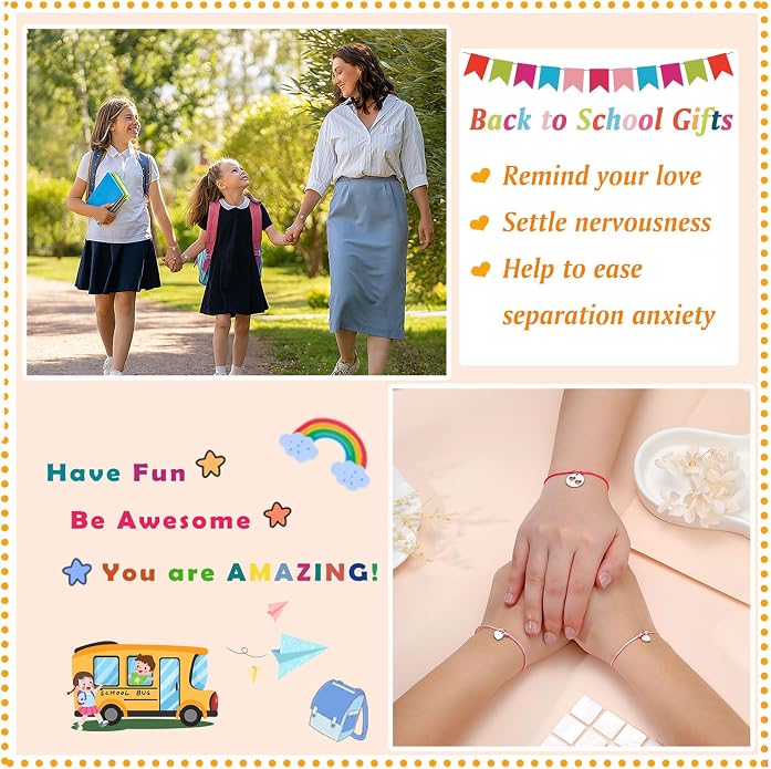 3PCS First Day of Preschool/Kindergarten/1st Grade Gift, Back to School Bracelets Set for 3