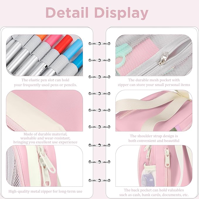 Large Capacity Pencil Case, Mini Backpack Pencil Case, Storage High Capacity Bag Pouch Holder Marker Pen Organizer, for Student, Teen Girls, Adults (Apricot Pink)